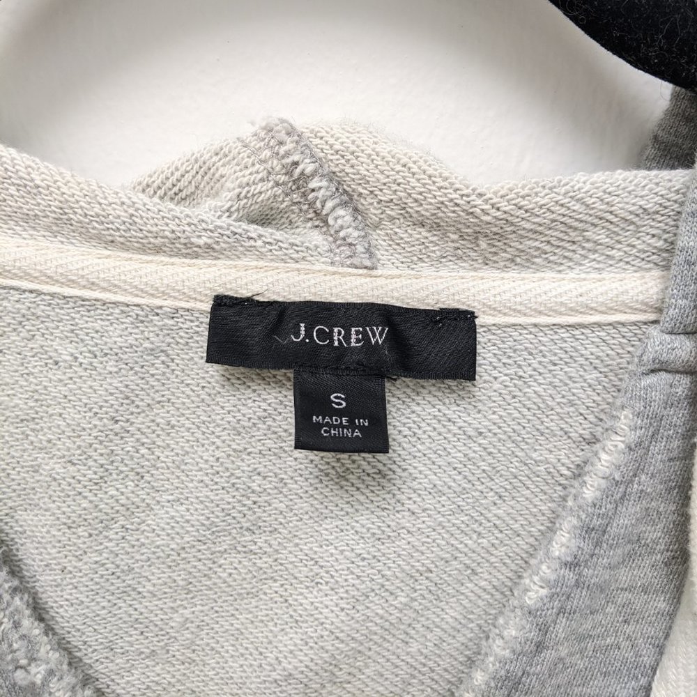 J. Crew V-Neck Cotton Terry Hoodie - Picture 8 of 9